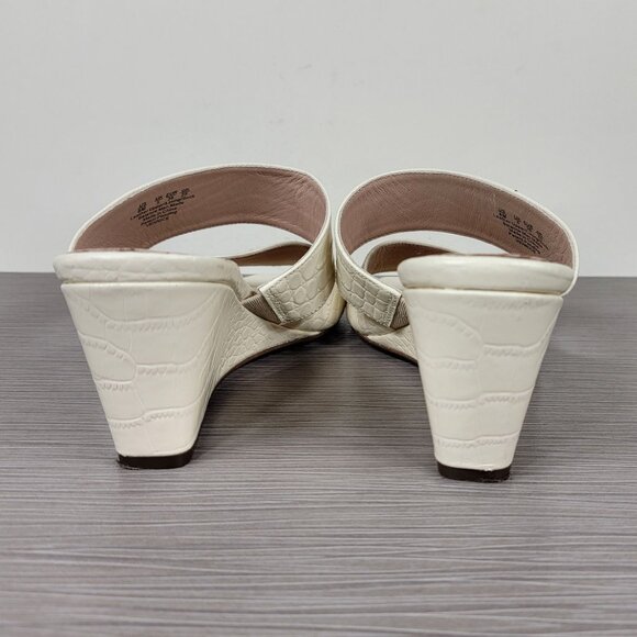 Naturalizer 27 Edit Venice Sandal, Ivory Croco Print Leather, Size 8 M / 38 - Picture 5 of 13